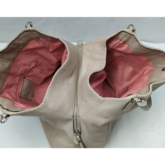 Coach Phoebe Beige Pebbled Leather 3 Compartments Shoulder Bag - Picture 11 of 16